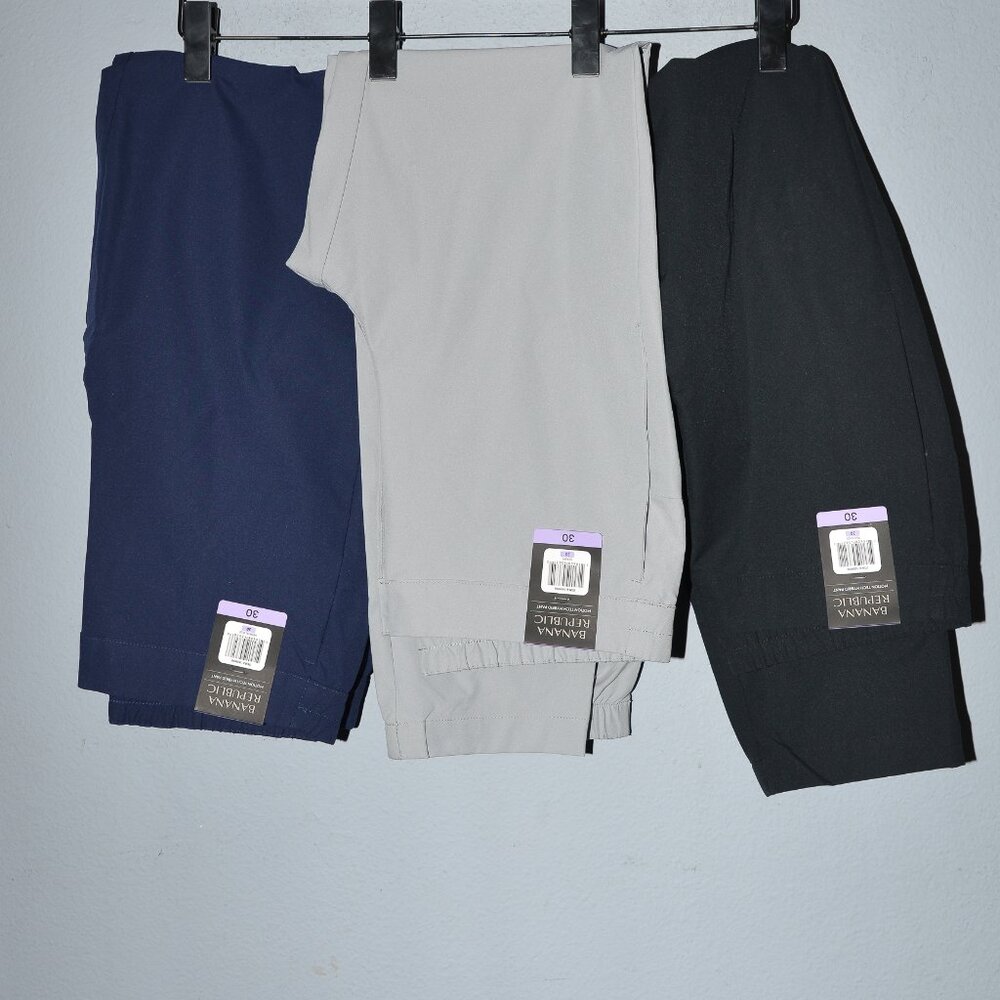 3 pairs  Banana Republic Men's Tech Hybrid Pants. Price is for‎ 3.